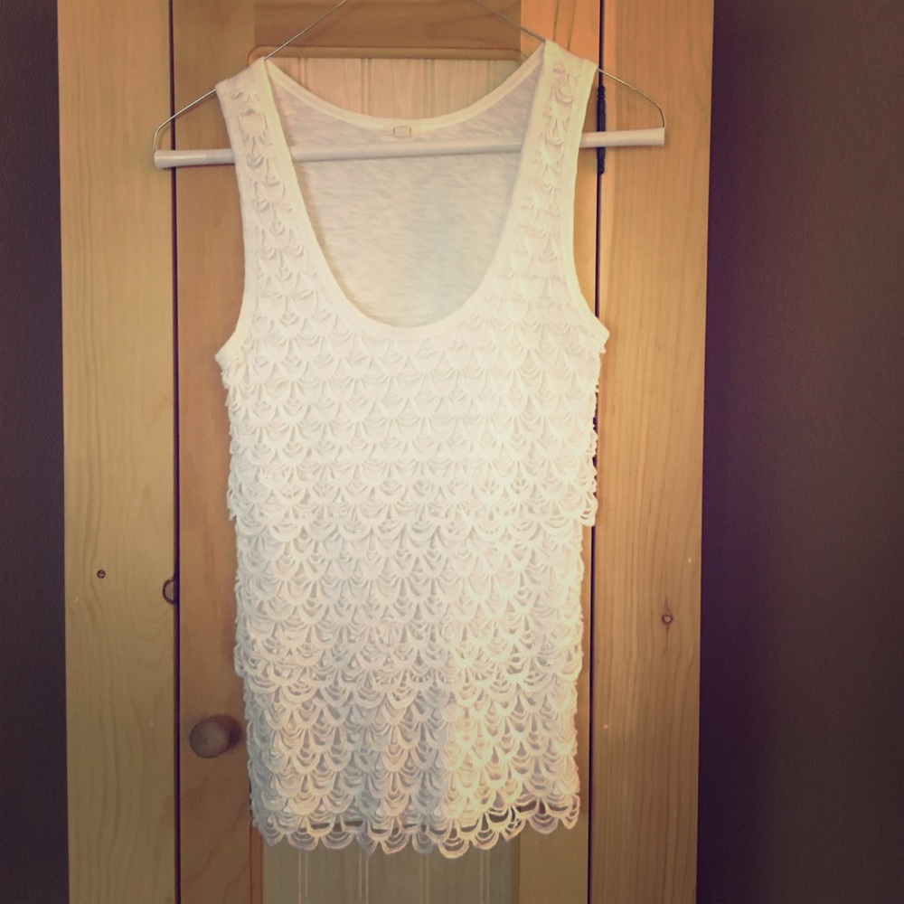 J Crew lace appliqué tank